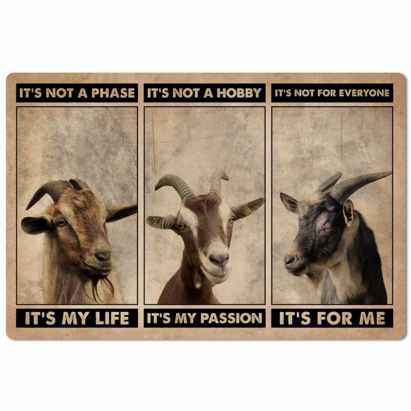 Lawenp Goat Retro Style Metal Tin Sign,Vintage Wall Decor Aluminum Poster for Farm Home Bar Cafe Garage 12x16 Inch