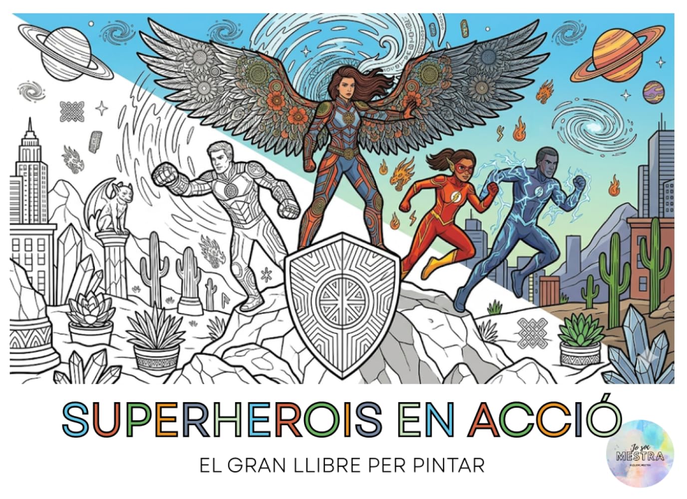Superherois en Acció: El Gran Llibre per Pintar: 50 Increïbles Herois i Heroïnes de Cos Sencer per a Nens i Nenes