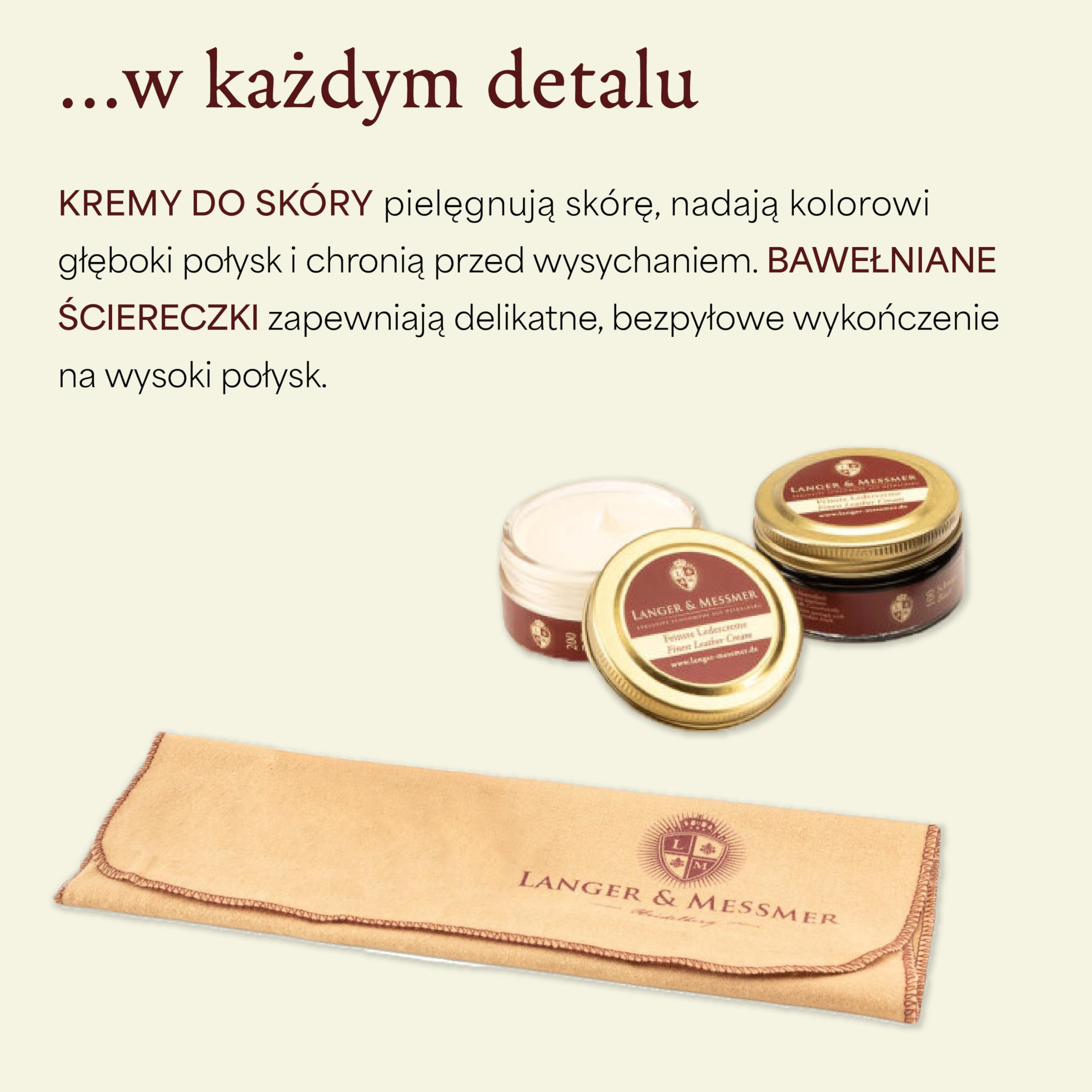 Langer & Messmer 12-częściowy zestaw do pielęgnacji butów, w tym kremy do pielęgnacji skóry i wysokiej jakości szczotki z różowego włosia do efektywnej pielęgnacji butów z gładkiej skóry – zestaw do