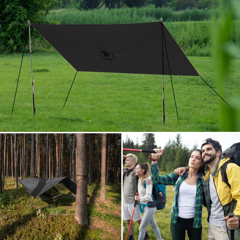 HYCOPROT Poncho de Pluie Imperméable Multifonctionnel 3 en 1, Léger 210T Oxford Réutilisable Cape de Pluie Avec Capuche, Poncho Pluie Avec Poche Poitrine pour Voyage, Randonnée, Camping, Pêche