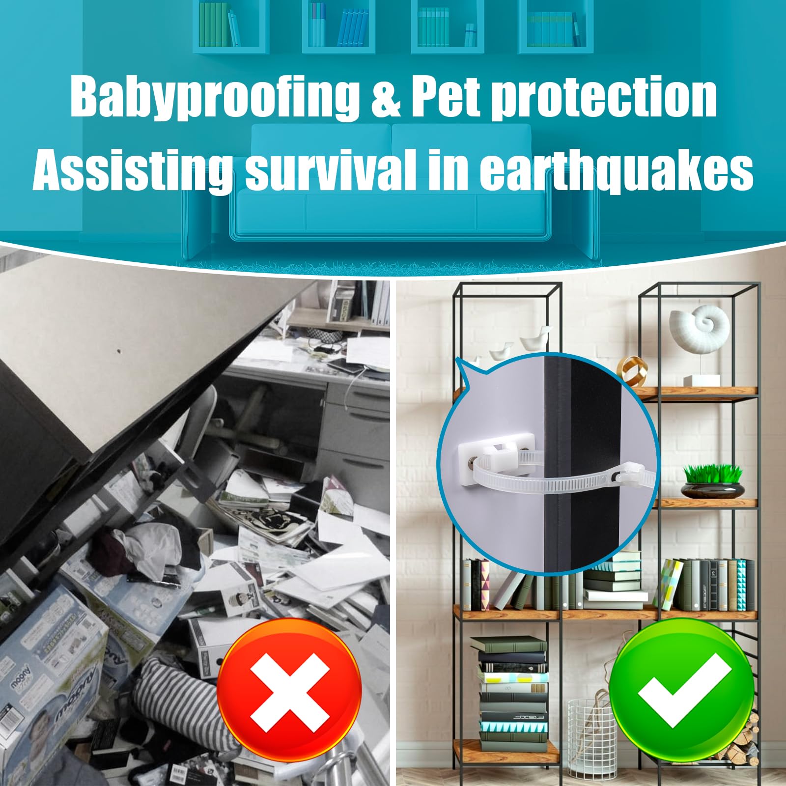 Meubelankers voor Baby Proofing - 12 stuks - Anti Tip Kinderveiligheid