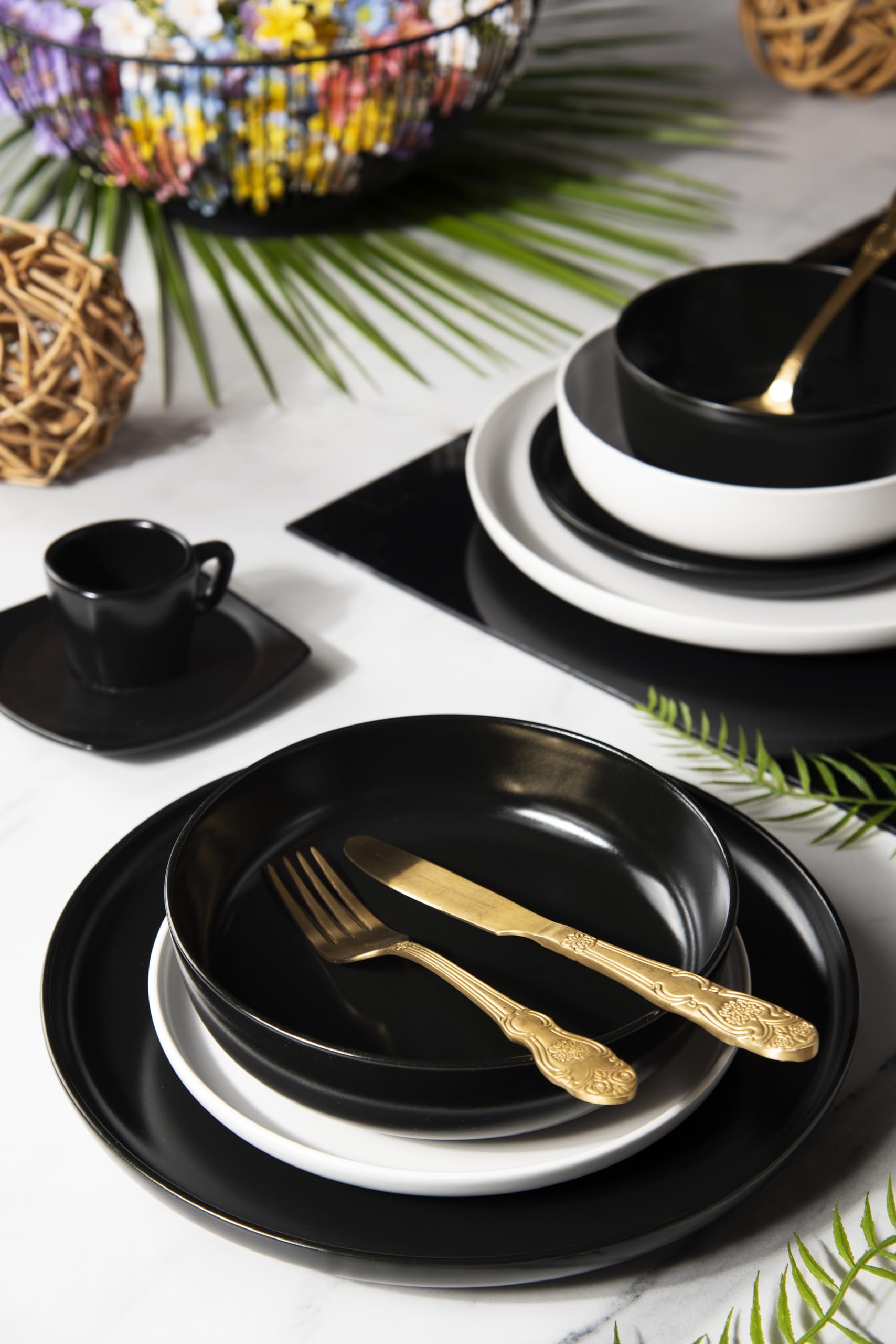 Excelsa Eclipse Set 6 Tazzine da Caffè Nere, Ceramica Stoneware, Capacità 70 Ml.