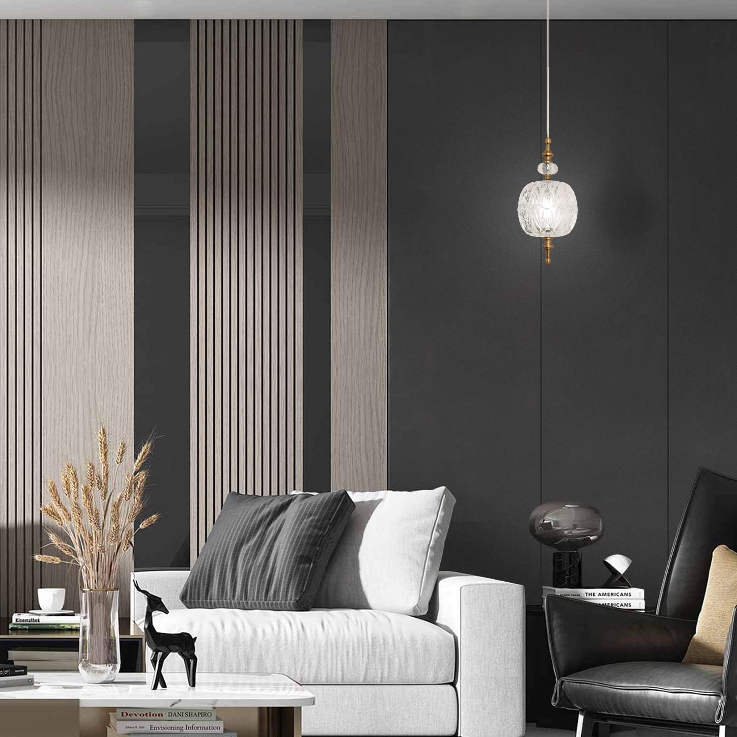 Best Seller TLOLGT Antique Delicate Decorative Pattern Glass Ceiling Pendant Lighting Adjustable Mini Pendant Light for Kitchen Island Dining Room Bedroom with Original Design