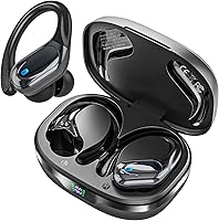 HAOYUYAN BX17 Wireless Earbuds: 80H Playtime, IPX7 Waterproof, ENC Noise Canceling Bluetooth Headphones for Running & Workout (Black)