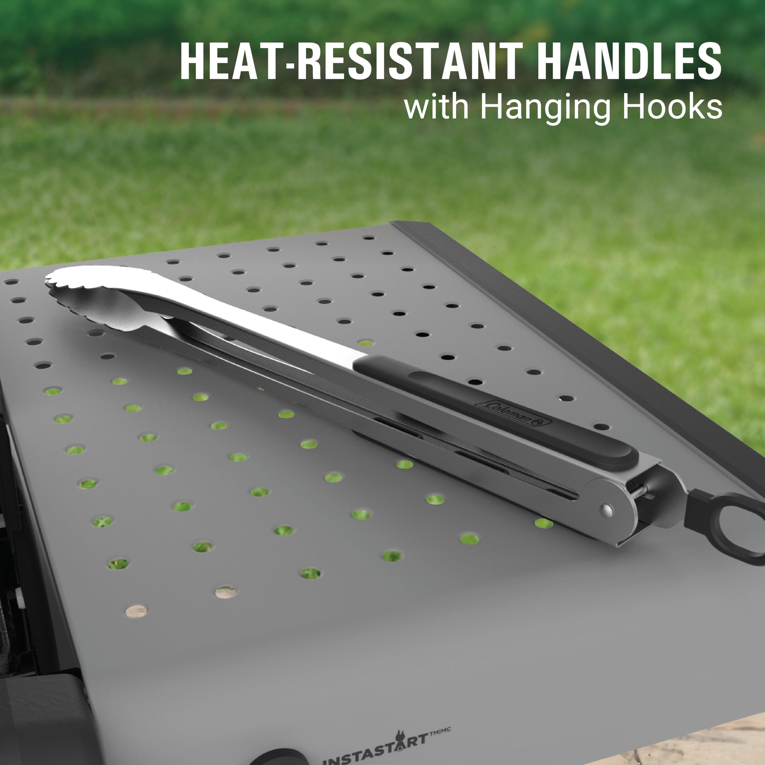Coleman Cookout - Kit de herramientas para parrilla de barbacoa de 12 piezas, herramientas de parrilla resistentes al calor para ahumadores, parrillas de carbón, pellets y propano con funda de