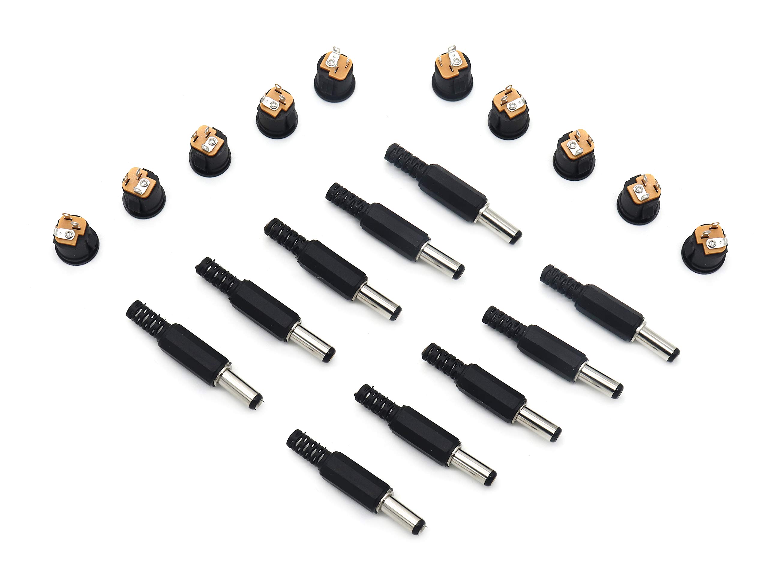 Electronic Spices PAIR OF 10 DC Jack And Socket 9mm Hole 50mm x 10MM Male Plug And Female Socket (LOCK TYPE)