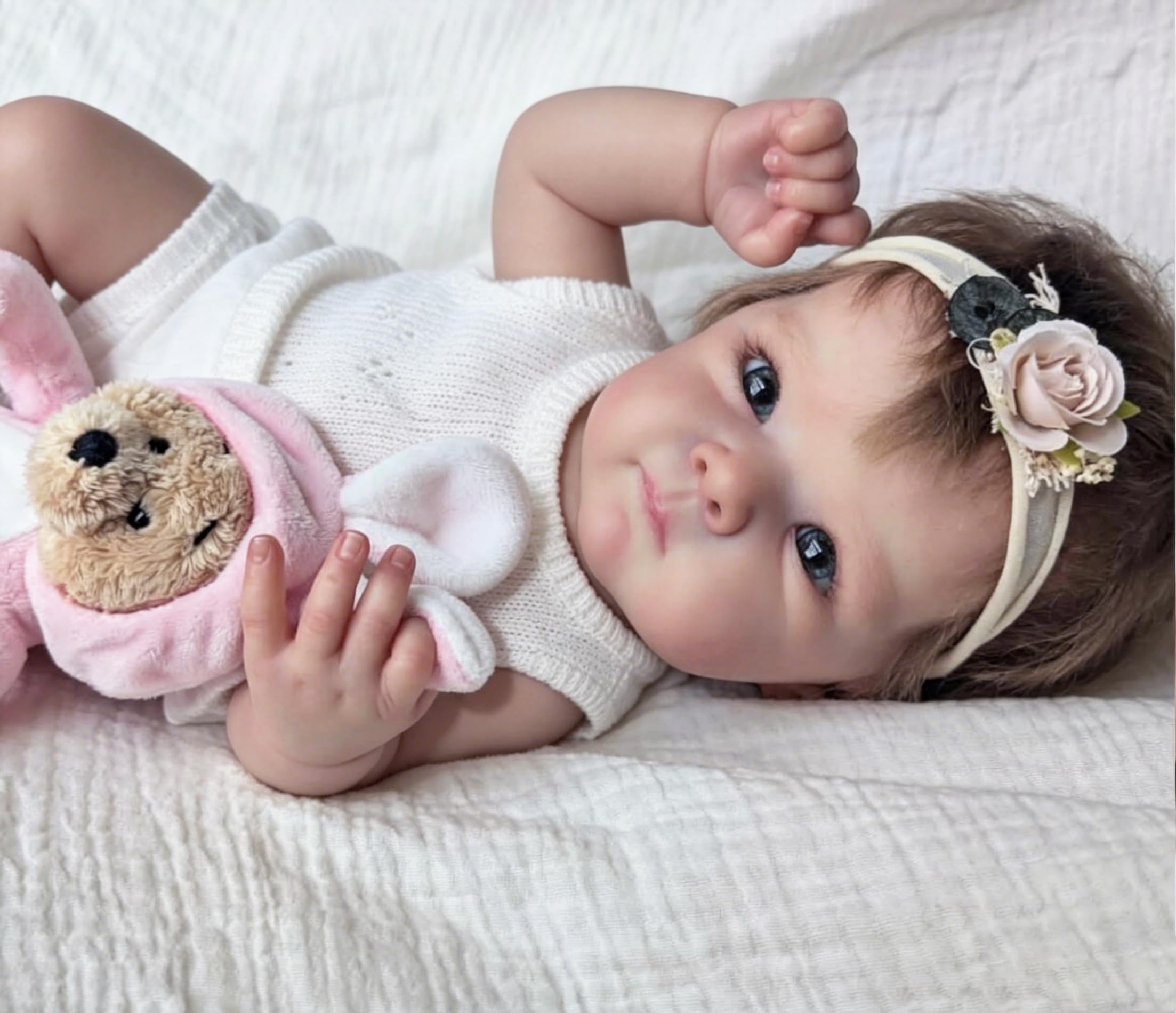 Anano Reborn Baby Dolls Full Body Soft Silicone Vinyl Realistic Girl Doll, Waterproof, 18 inches