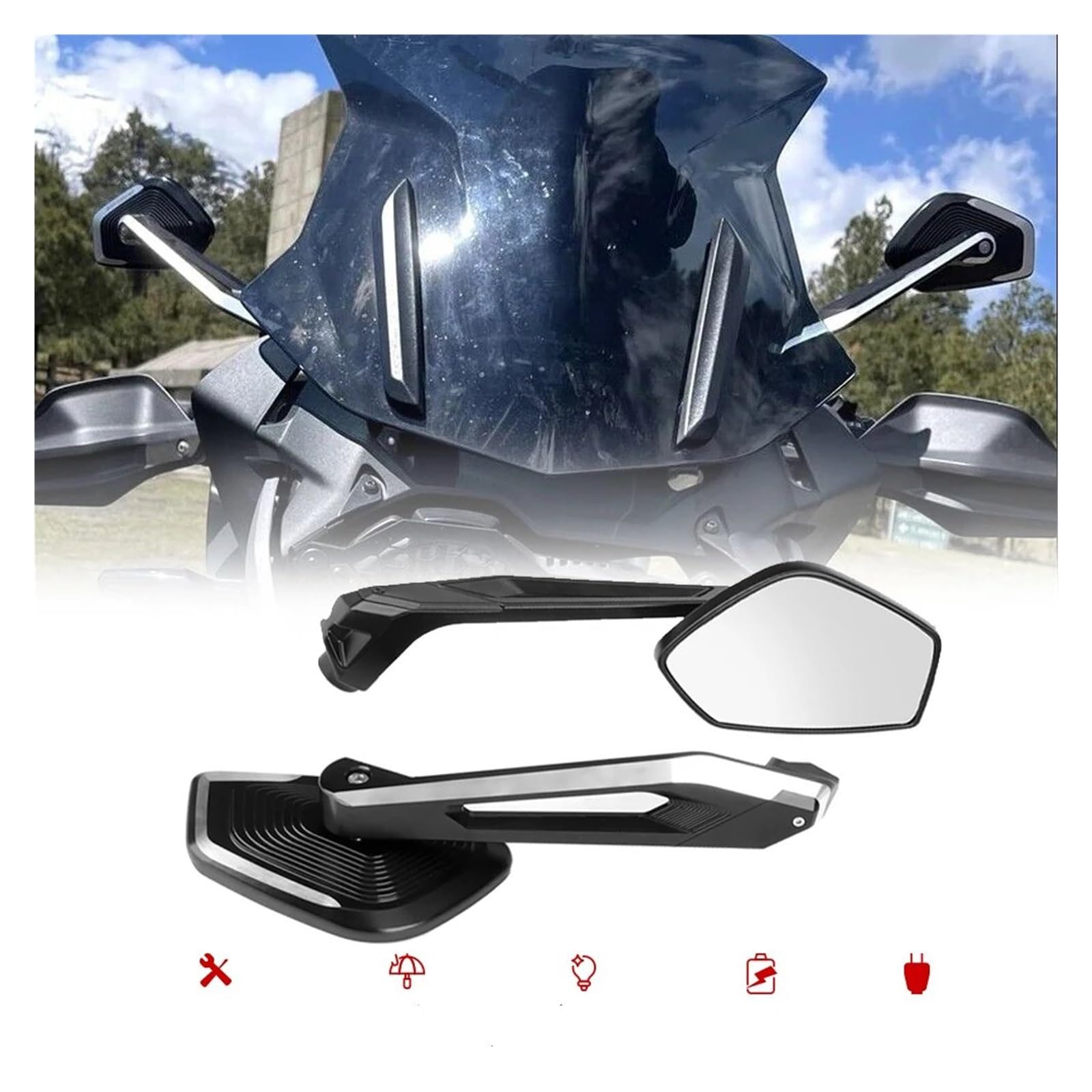 Rétroviseurs Moto Pour BMW Pour R 1250 GS R1300GS R1200GS LC ADV