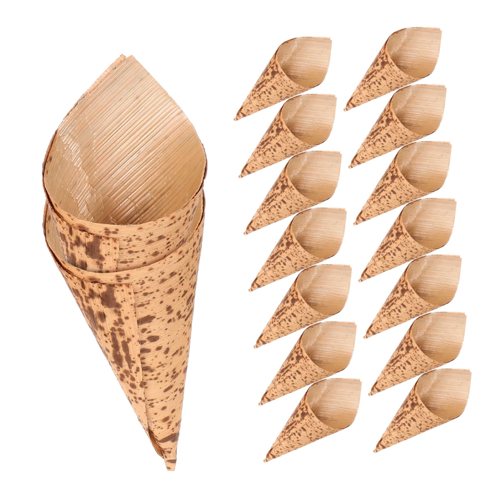 GREENADSCAPE 50pcs Disposable Cone Cups for Appetizers Ice and Fruit Salads Shell Design for Weddings Parties and Picnics