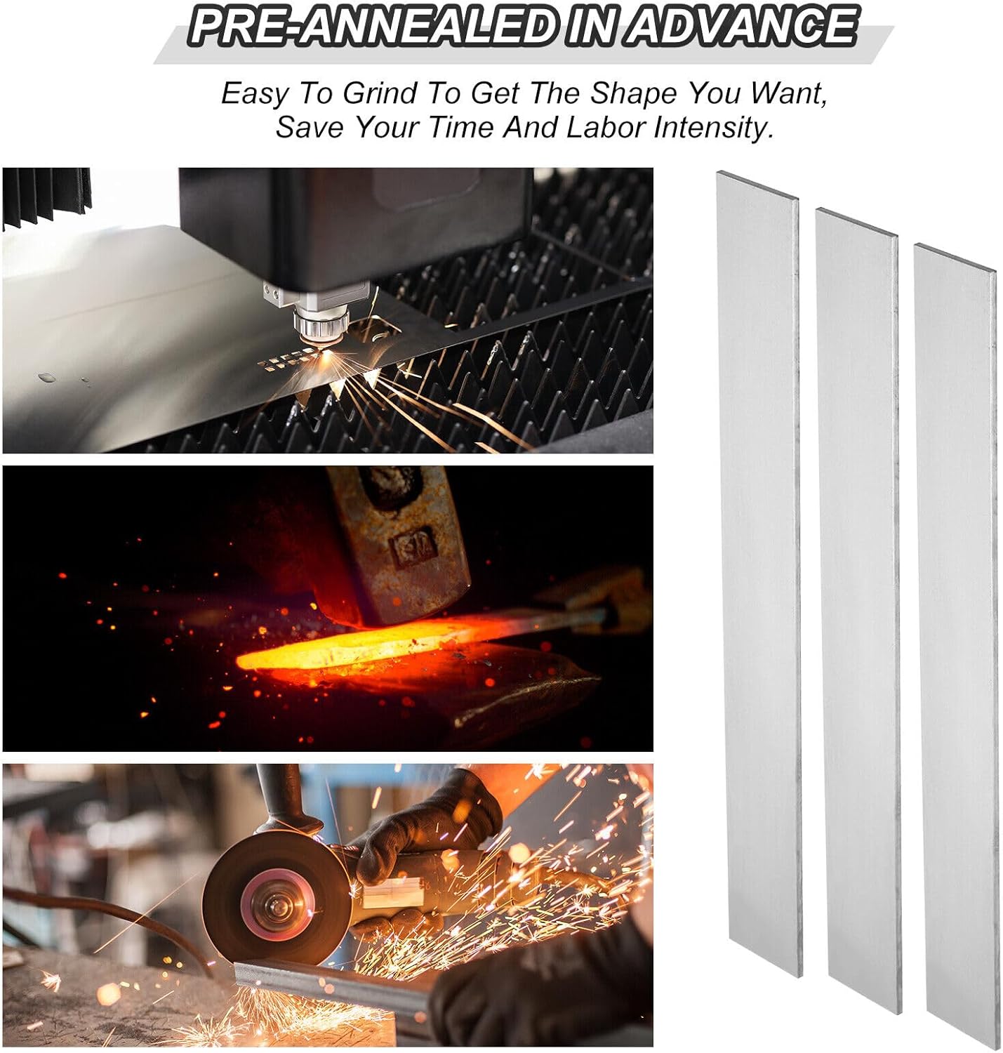 Home and Garden Parts 6 Pack Spring Steel 1095 for Knife Making Steel 12" x 1 1/2" x 3/16" Steel #CN/251024/09866