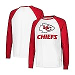 Ultra Game NFL Official Adults Super Soft Raglan Baseball Long Sleeve T-Shirt - Unisex, Kansas City Chiefs, White, X-Large