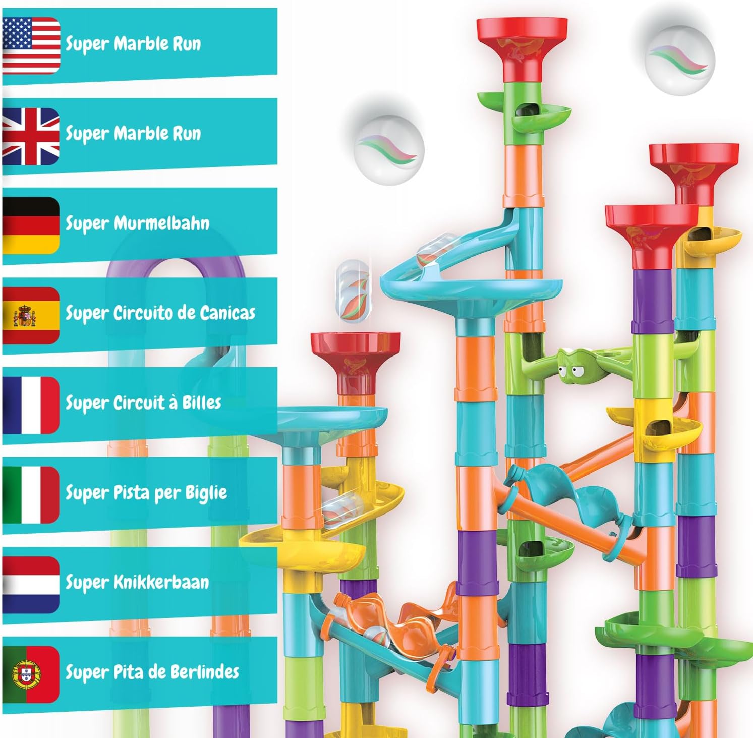 Science4you Super Marble Run - Marble Games for Kids, 113 Pieces and Marbles Included, Educational Stem Toys for 3+ Year olds, Gift for Boys and Girls