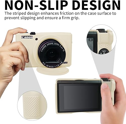 Miniatura 101 de Easy Hood Funda para cámara digital Canon Powershot G7 X Mark III, funda protectora de silicona suave con cubierta de lente extraíble para cámara