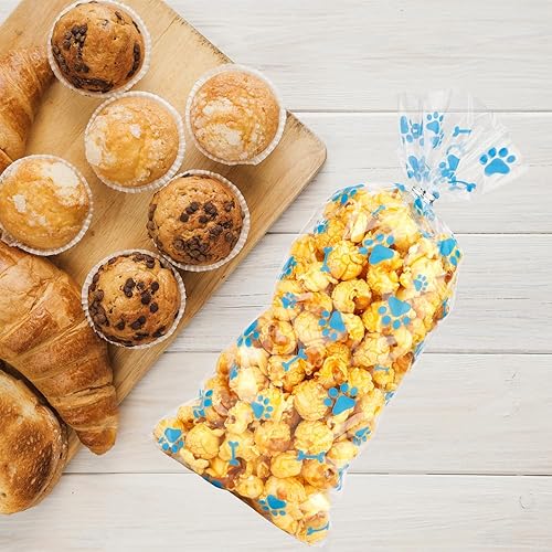 Miniatura 4 de 100 bolsas de celofán con estampado de patas de mascotas, bolsas de golosinas de pata de perro, bolsas de dulces sellables con calor, bolsas de