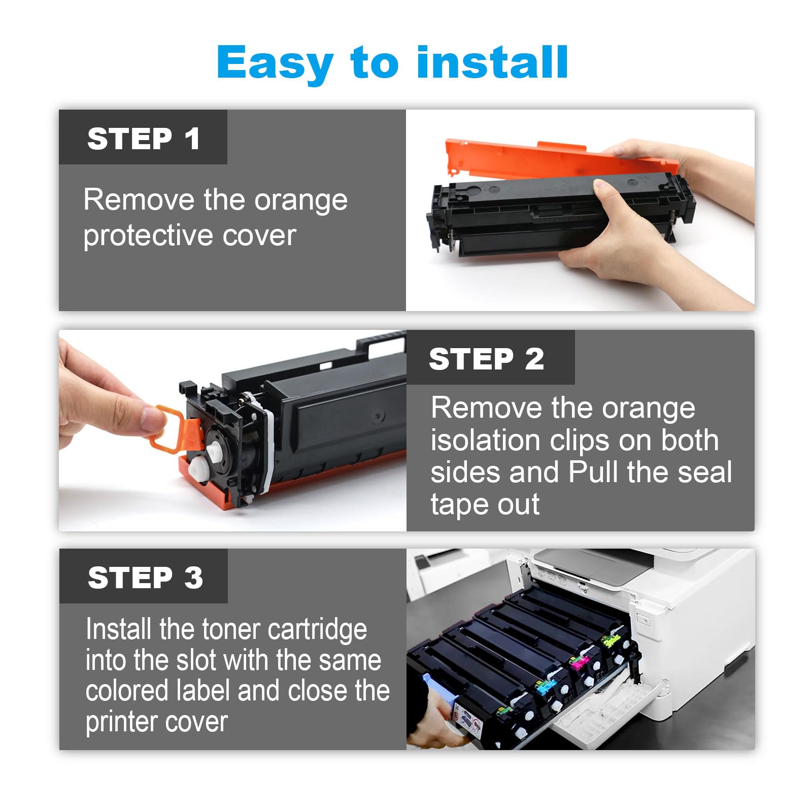 Cartuccia toner con chip 415A Multipack compatibile per HP 415A 415X per stampante HP Color Laserjet Pro MFP M479fdw M479dw M479fnw M479fdn M454dn M454dw W2030A (nero, ciano, giallo, magenta)