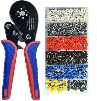 Durable Crimping Pliers Tool, Daicamping Electrical Clamp CrimperTubular Tube Terminals Box Ferrule Crimping Tool Kit 16-6 0.08-16mm2 28-5AWG Pliers,Industrial Hand Tools Color DL9-1250