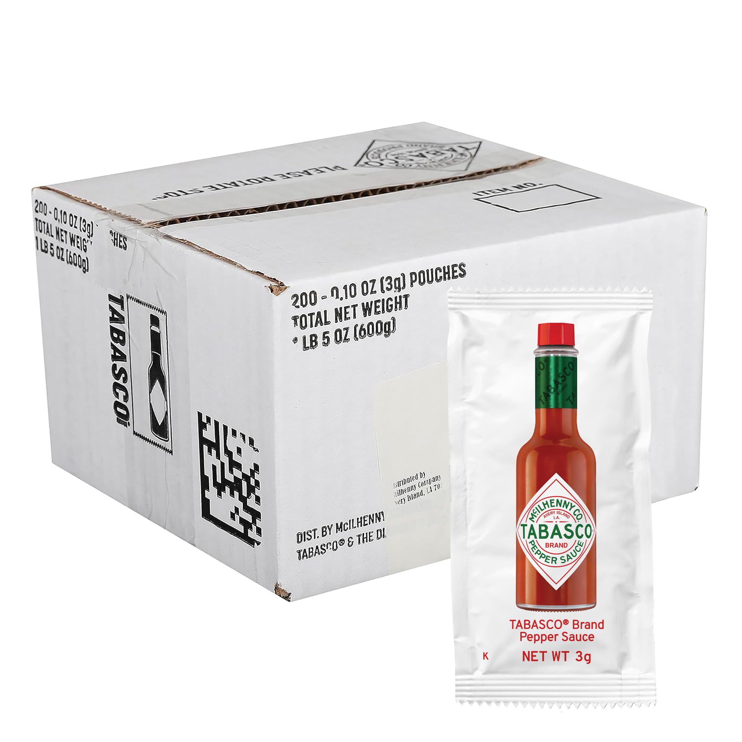 TABASCO® Pepper Sauce Single Serve Packet (0.1 oz Packets, Pack of 200)