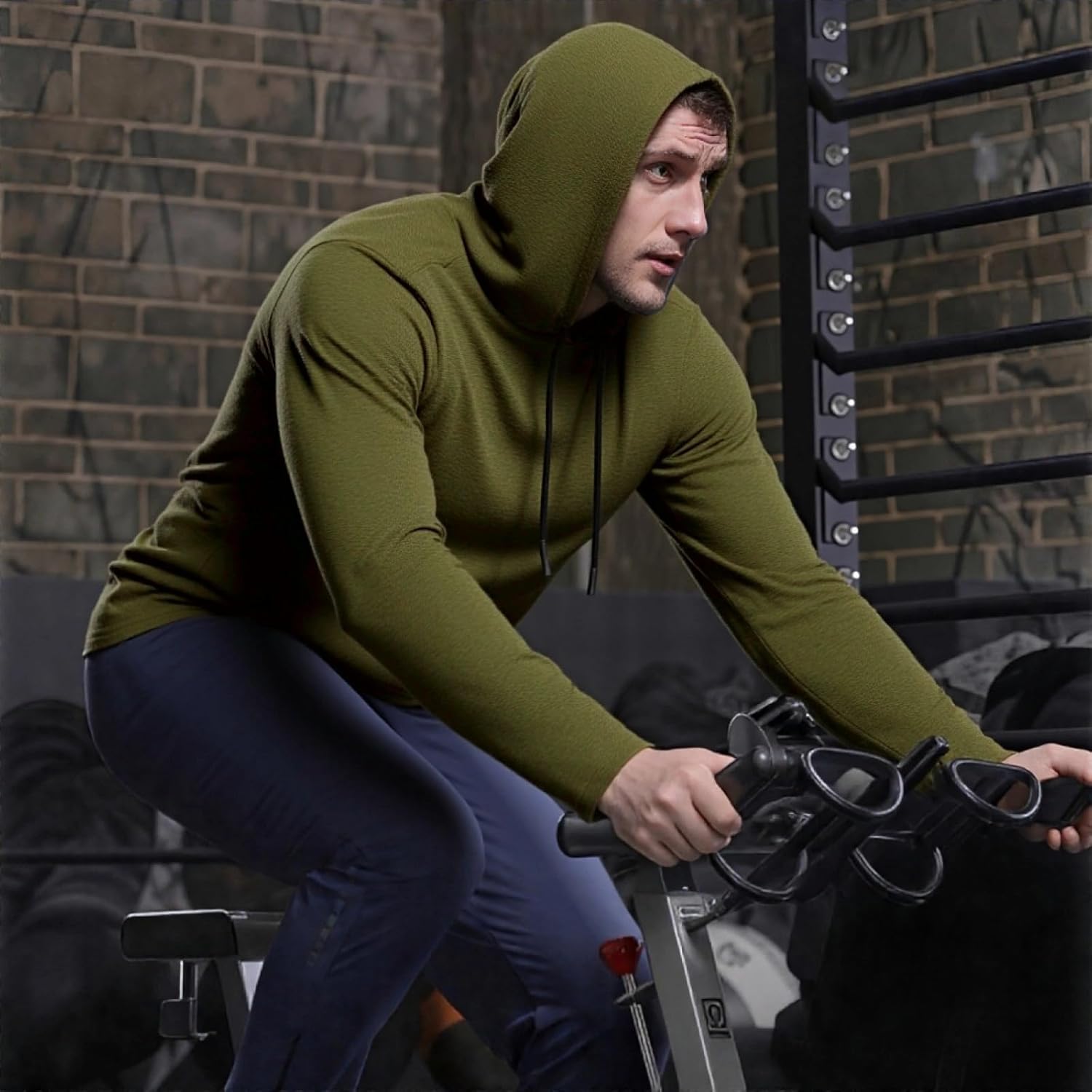 Men’s Hoodies Long Sleeve Drawstring Pullover Sweatshirt Casual Hooded for Gym Workout Athletic - Image 3