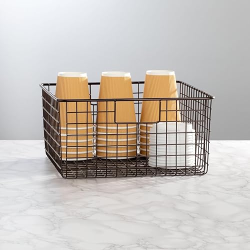 Miniatura 3 de mDesign - Canasta de alambre metálico para organizar y almacenar alimentos