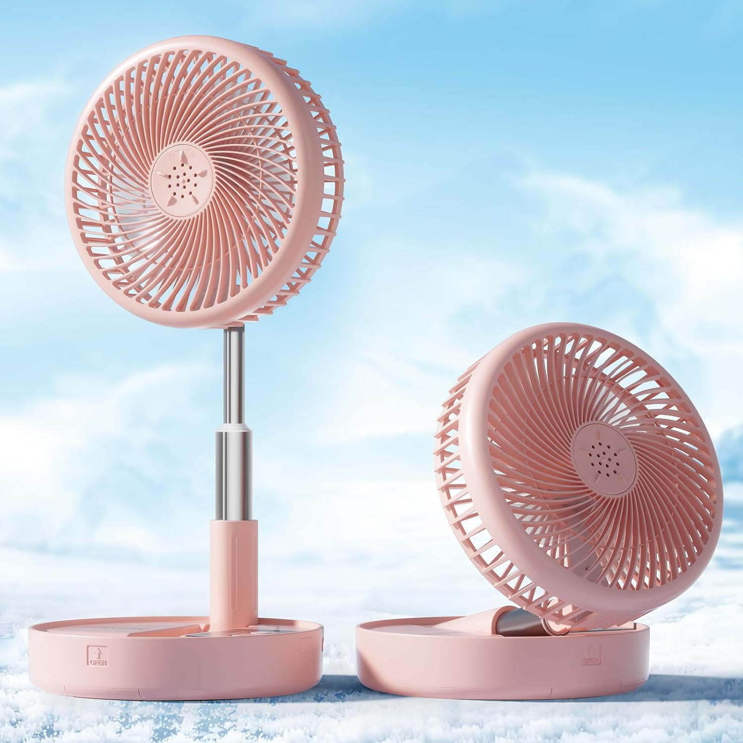 Primevolve Battery Operated USB Fan, Pink 7.7"
