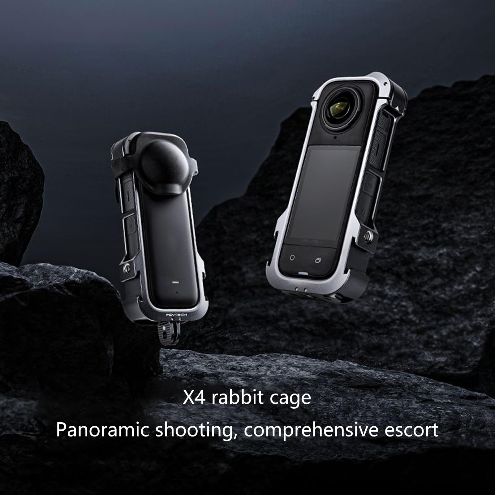 Marco de metal para cámara, funda protectora para cámara de acción de 360 grados con acción de cubierta de lente