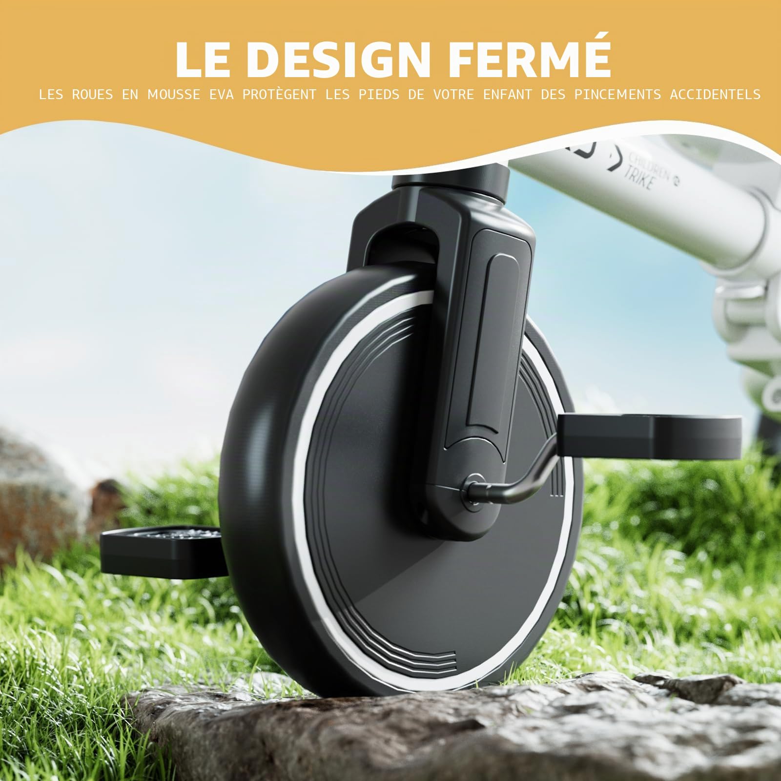 XJD Tricycle 5 en 1 pour tout-petits à partir de 1, 2, 3 ans, avec poignée de poussée réglable, siège réglable et pédales amovibles, cadeau d'anniversaire pour garçons et filles (blanc)