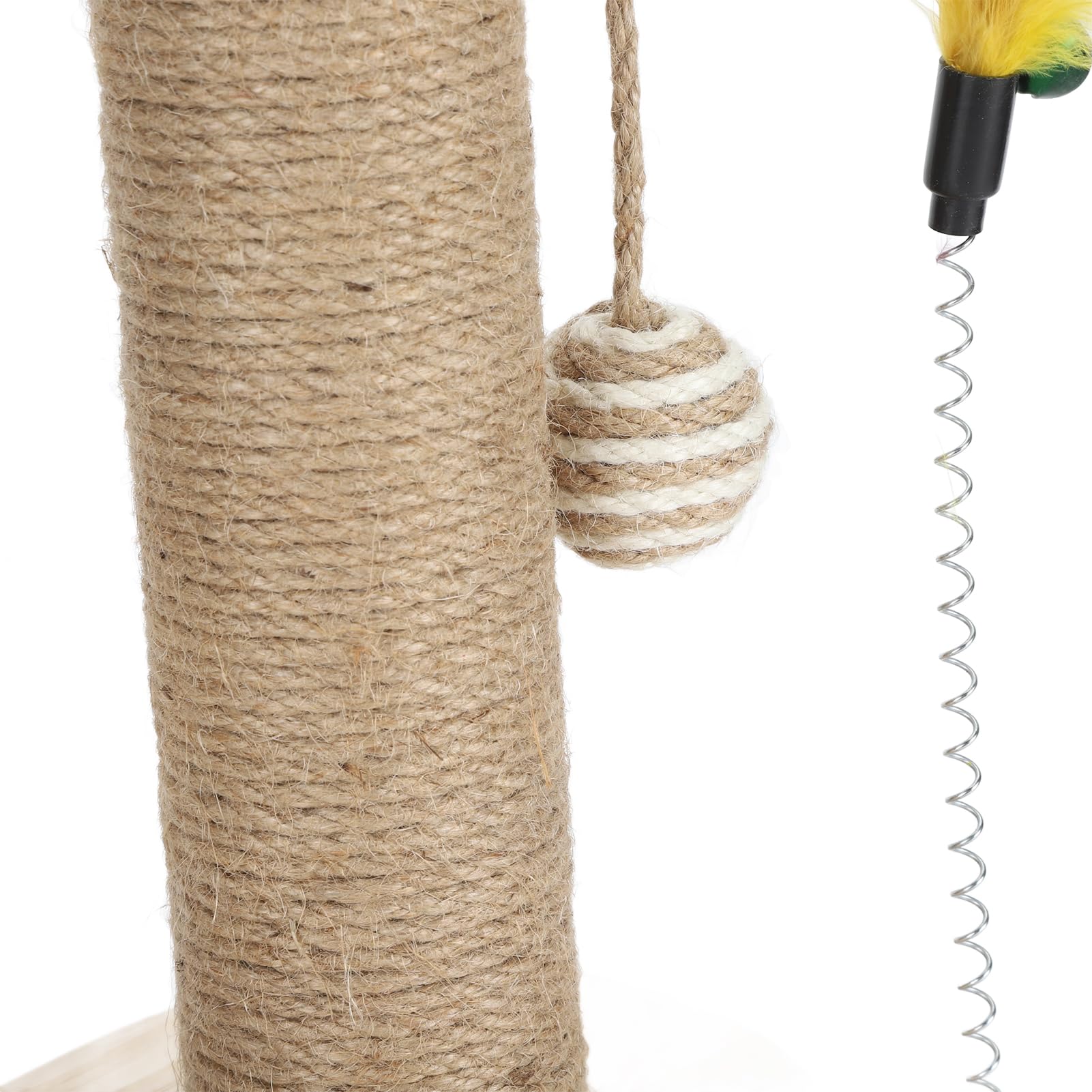 Alomejor Cat Scratching Post with Interactive Ball Track (Oval Turntable) | Solidna podstawa, kompaktowa konstrukcja, interaktywna zabawa, drewniany materiał, idealny dla kotów domowych
