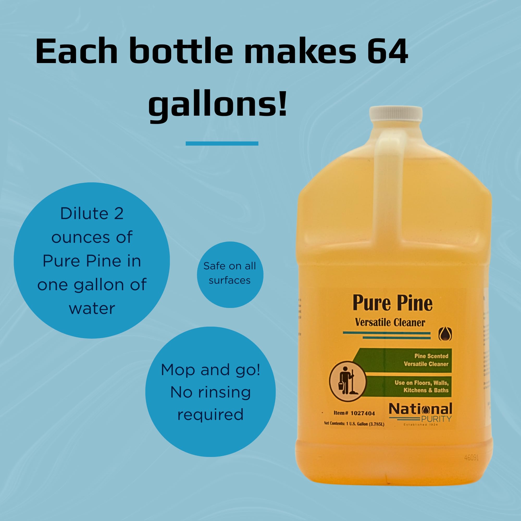 National Purity Pure Pine Multipurpose Cleaner & Floor Cleaner, Concentrated, 1 Gallon Fresh Pine Scent