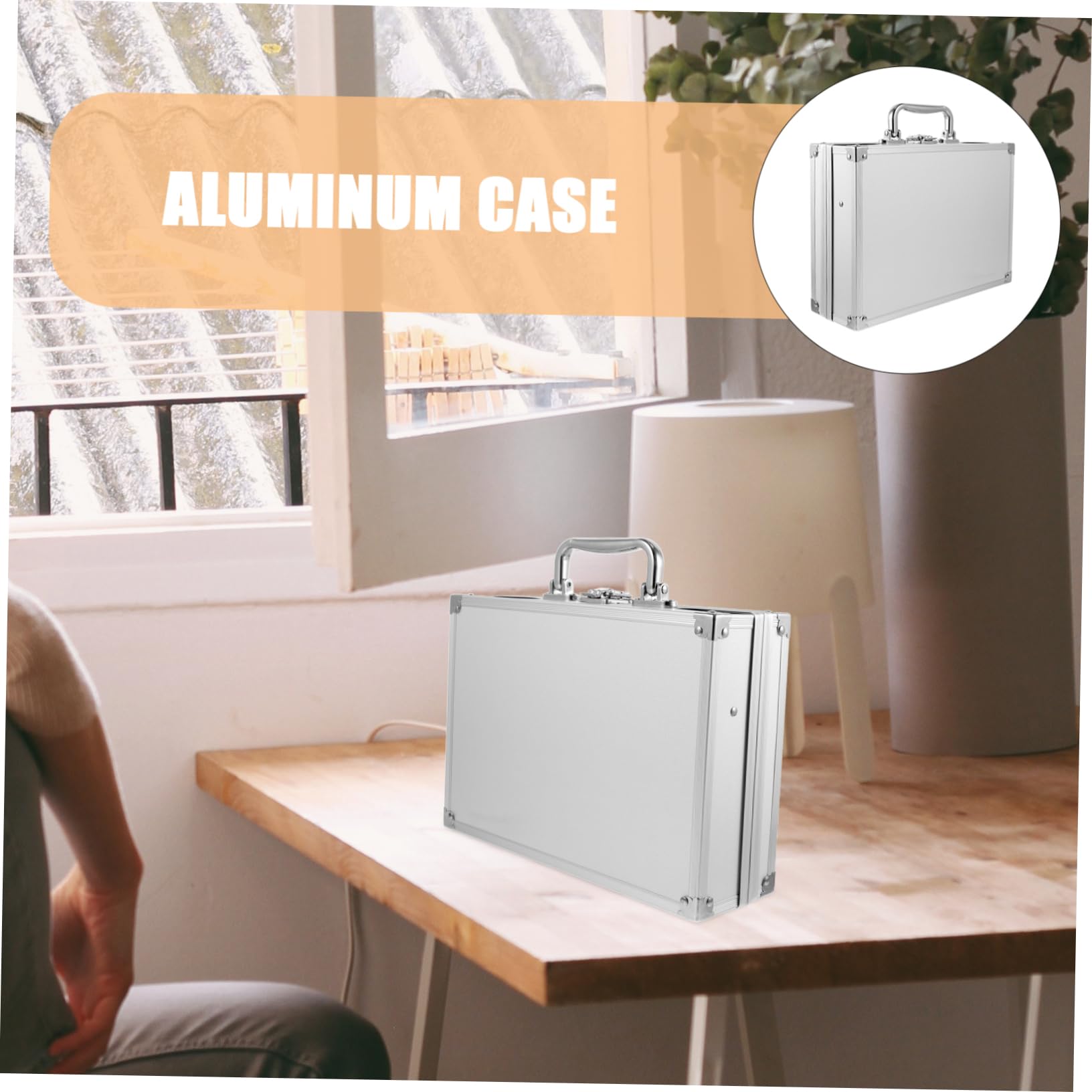 Cassetta Utensili Valigia in Lega di Alluminio Argento per Viaggio e Lavoro | Scatola di Conservazione Multifunzionale, Protezione Sicura, Design Versatile, Compatta e Portatile