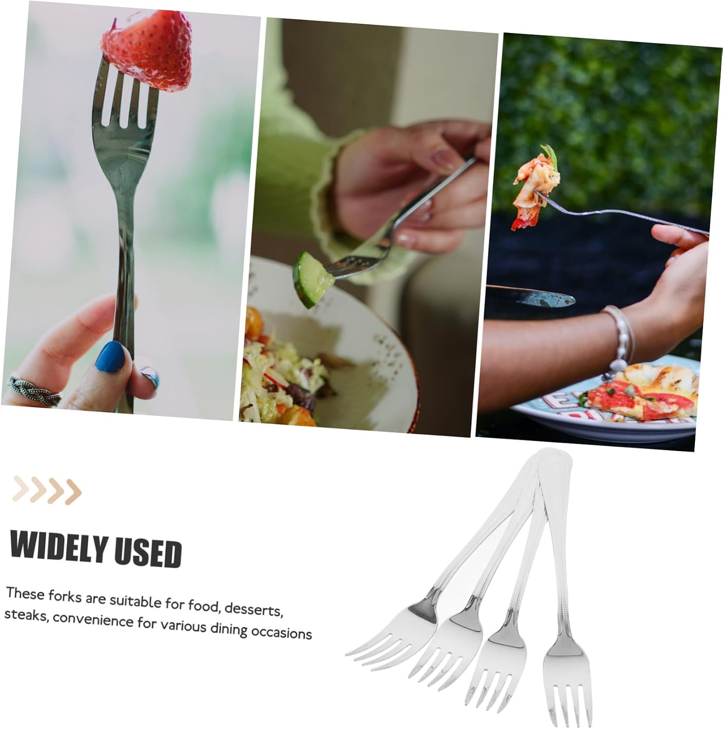 MAGICLULU Stainless Steel Fork Set 4 Pieces Dinner Forks Table Forks Forks for Home for Family Gatherings