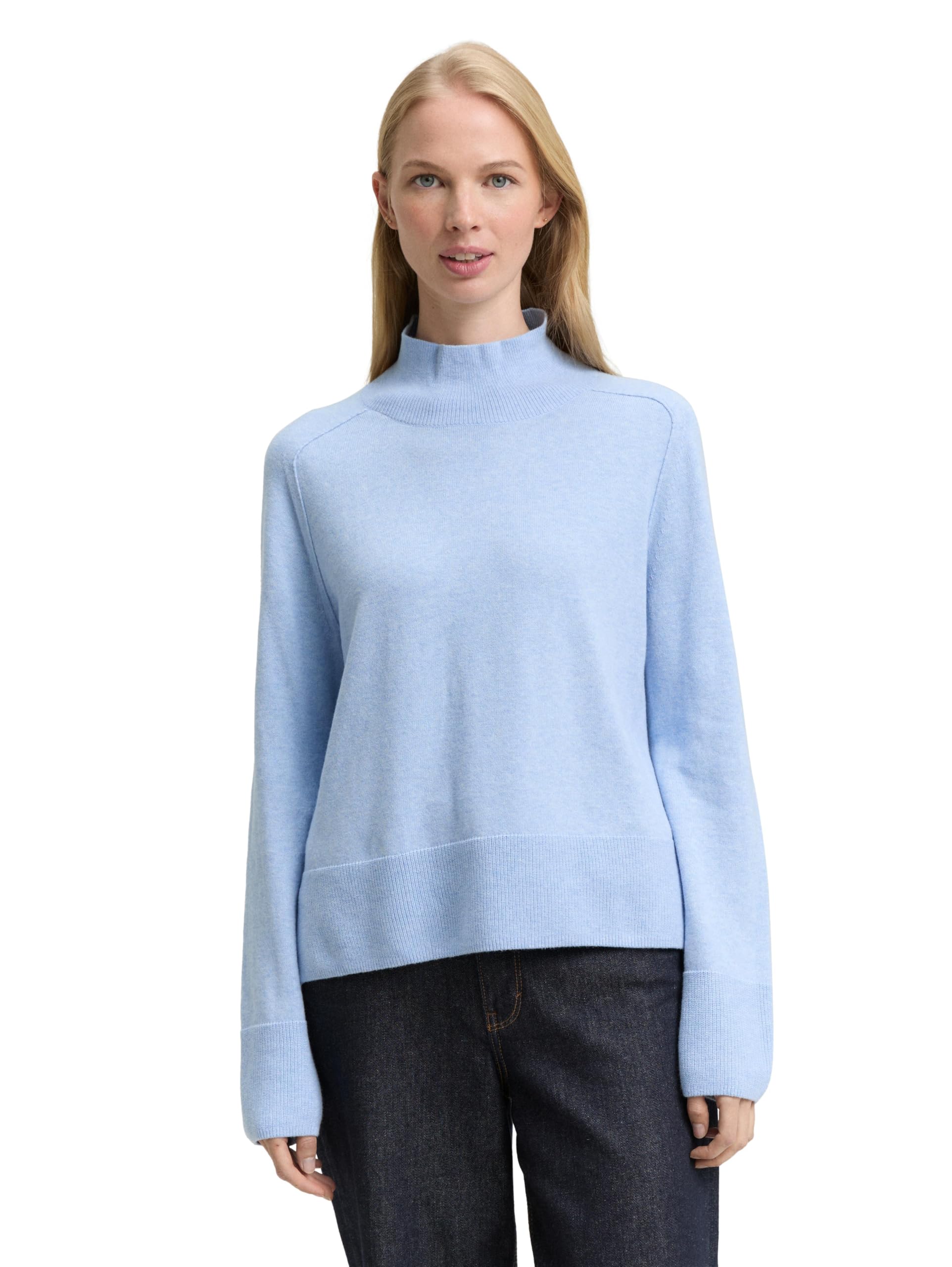 Tom Tailor Damen 1047698 Strickpullover mit Stehkragen