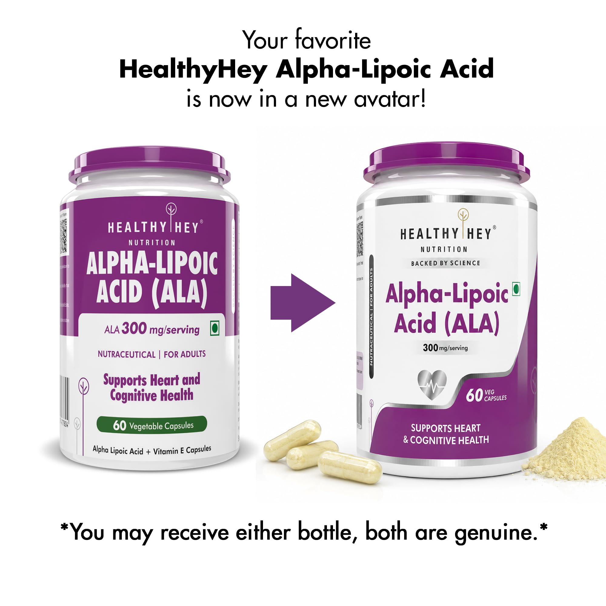 HealthyHey Nutrition Alpha Lipoic Acid - ALA-60 Veg. Capsules - Gluten Free & Non-GMO — Amazon image 3