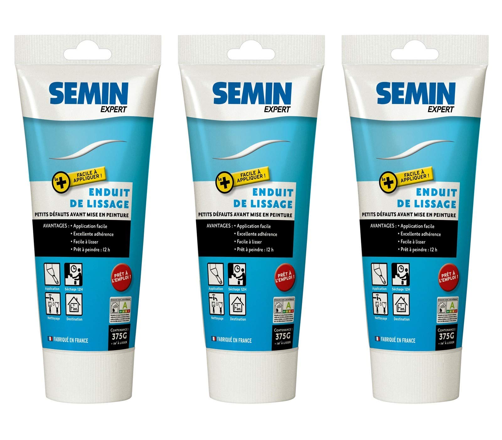 Semin A08039 Smoothing Sealer for Interior Walls and Ceilings, 375 g Tube (Pack of 3)