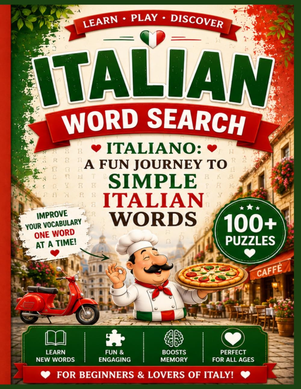 LARGE PRINT Learn Italian with Fun Word Search Puzzles: Word Search Puzzle Book