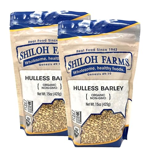 Shiloh Farms - Cebada sin cáscara orgánica sin OMG de 15 onzas - Paquete de 2