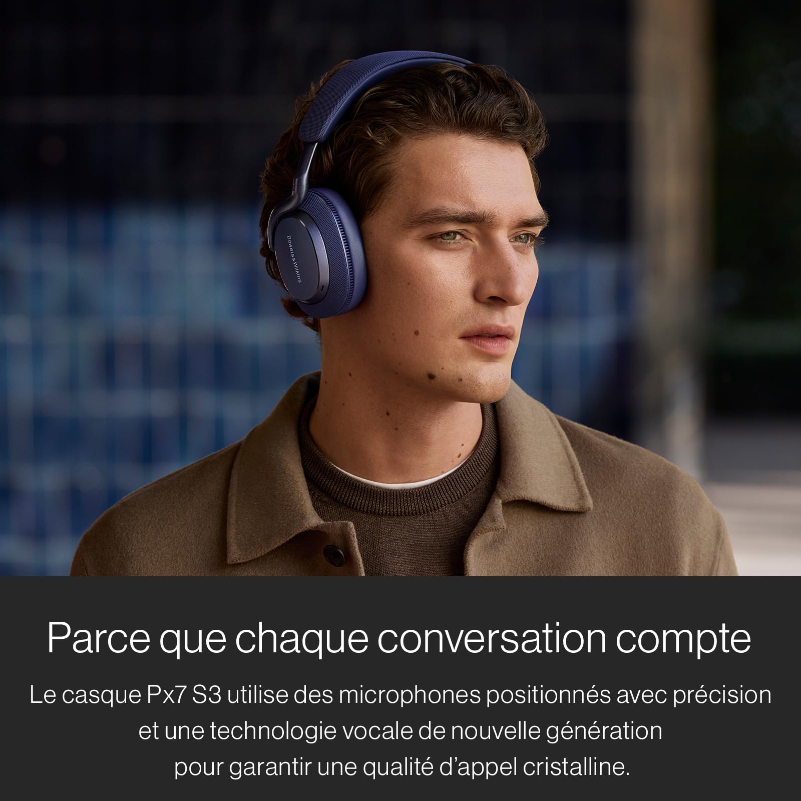 Bowers & Wilkins Px7 S3 Casque Supra-Auriculaire sans Fil, Réduction de Bruit Avancée, DSP 24-bit, aptX Lossless, 30 Heures de Lecture, 8 Microphones, Charge Rapide - Noir Anthracite