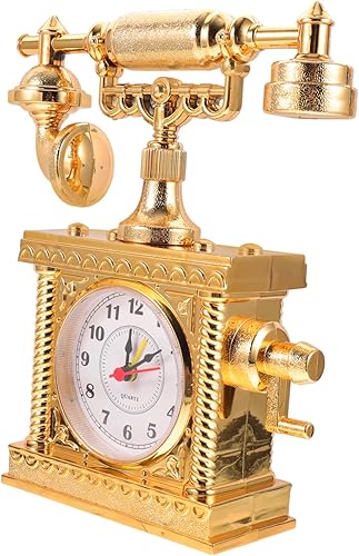 PRETYZOOM Ornamento de teléfono vintage estilo retro reloj teléfono Abs Craft modelo decorativo de teléfono para el hogar