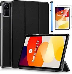 Capa Case Tablet + Caneta Touch + Película Para Xiaomi Redmi Pad SE 11" (2023) Magnética Com Função Liga e Desliga a Tela