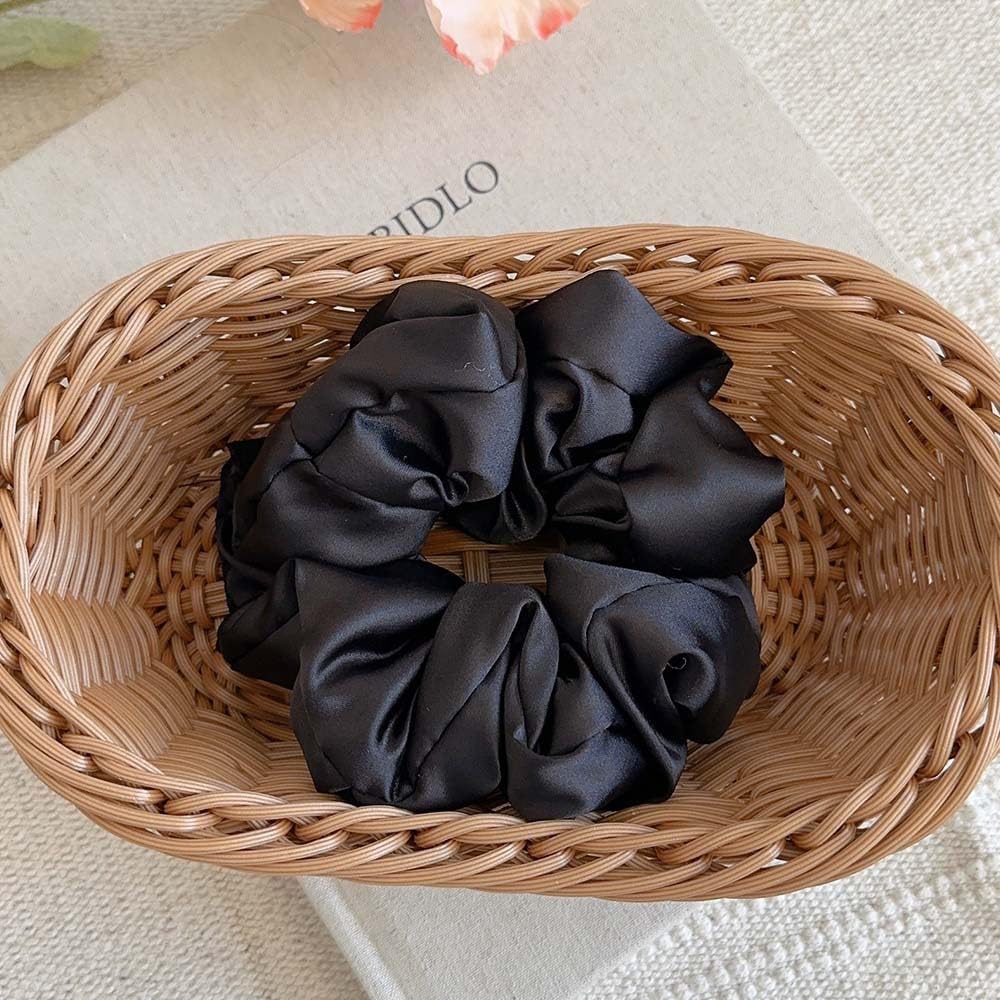 4 Pcs Oversized Satin Hair Scrunchies 5.2 inch Extra Large Scrunchie Satin Silk Hair Scrunchies Elastic Hair Ties Hair Bands Ponytail Holders for Women and Girls - Image 3