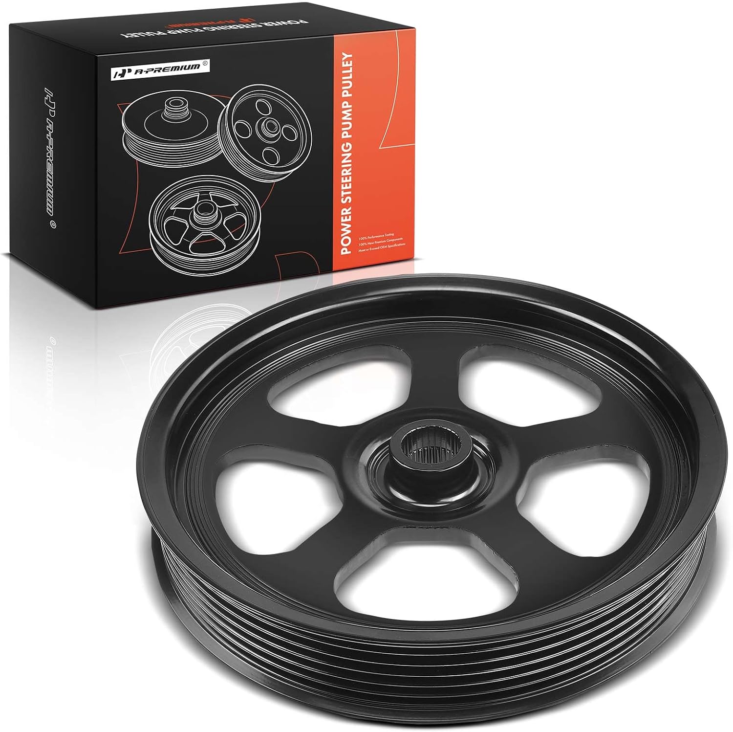 A-Premium Power Steering Pump Pulley Compatible with Honda Accord 2003-2012, Odyssey 2005-2010, Pilot 2005-2011, Ridgeline 2006-2011 & Acura MDX 2003-2013, TL 2004-2008, ZDX 2010-2013, 3.2L 3.5L 3.7L