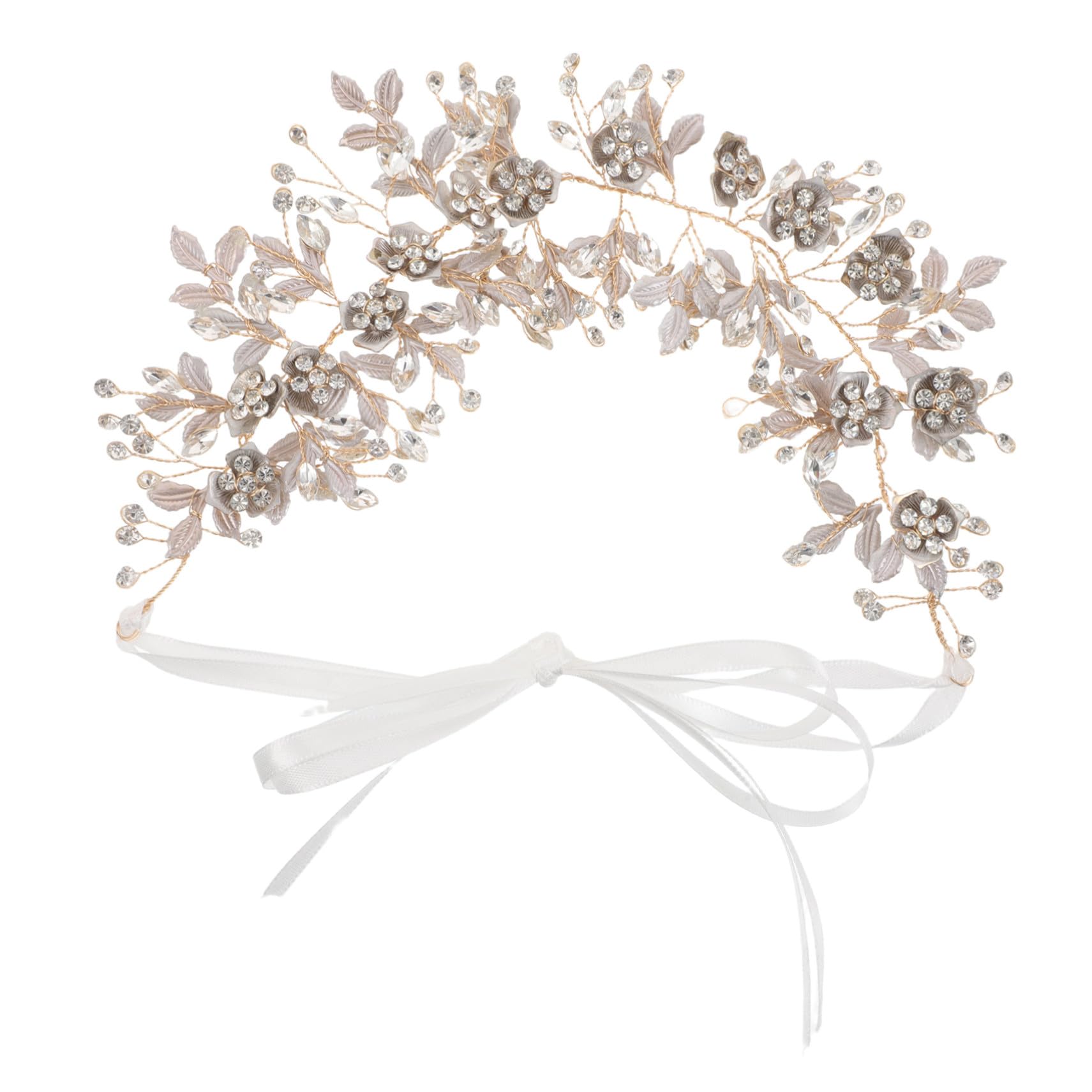 Fascia Capelli Sposa Decorazione Floreale in Lega Luminosa Pettine Robusto per Acconciature Raccolte per Sposa e Damigelle