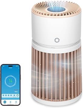AIRTHEREAL H13 HEPA Air Purifier up to 2000 sq.ft, Quality Sensor, AGH400 | Washable pre-filter, PM and odor sensors auto adjust; app control, sleep mode, 360 air intake ideal for large room