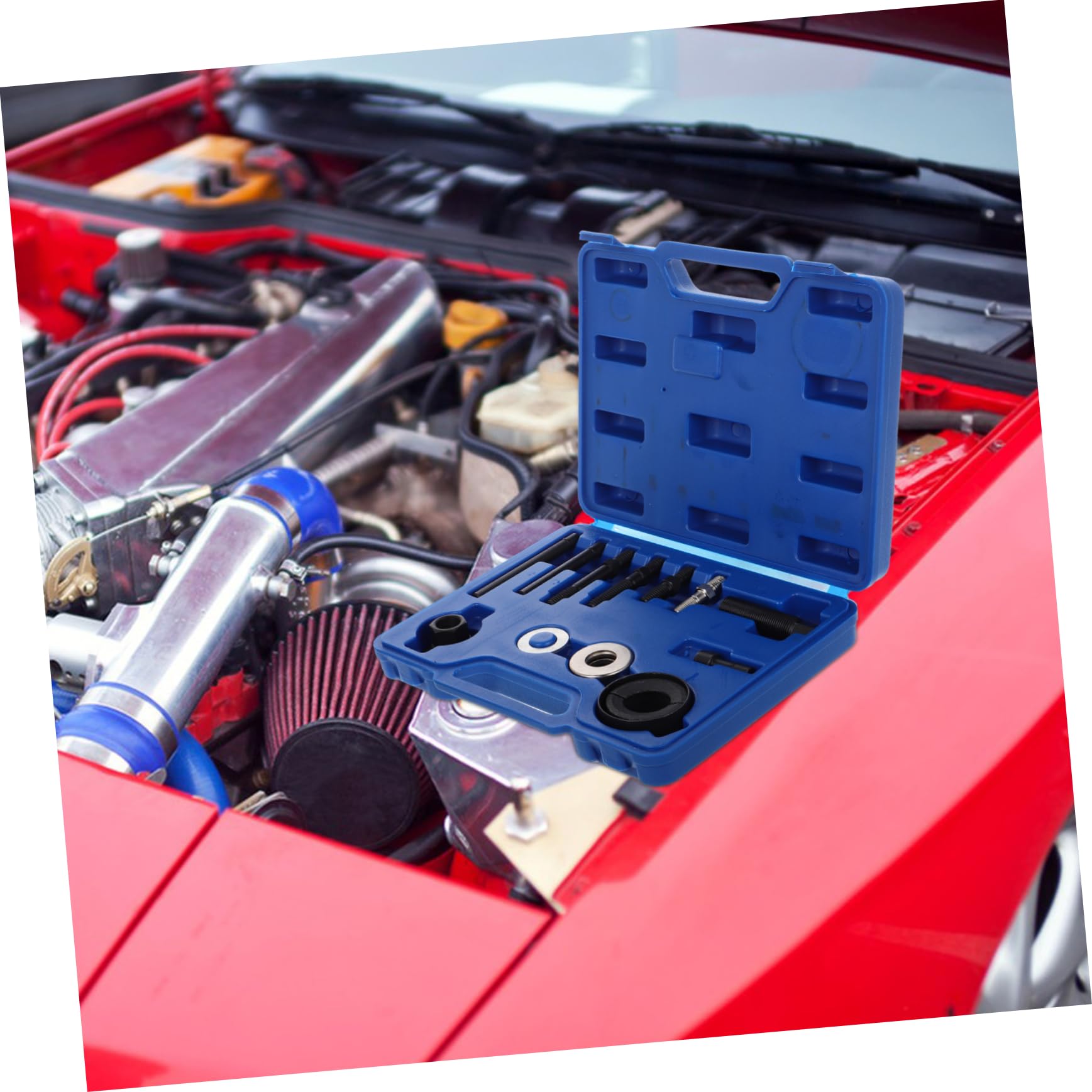 Gatuida Kit Estrattore e Installatore per Volante e Puleggia Pompa, Acciaio al Carbonio Rosso, Resistente All'usura, con Custodia per Officina Auto