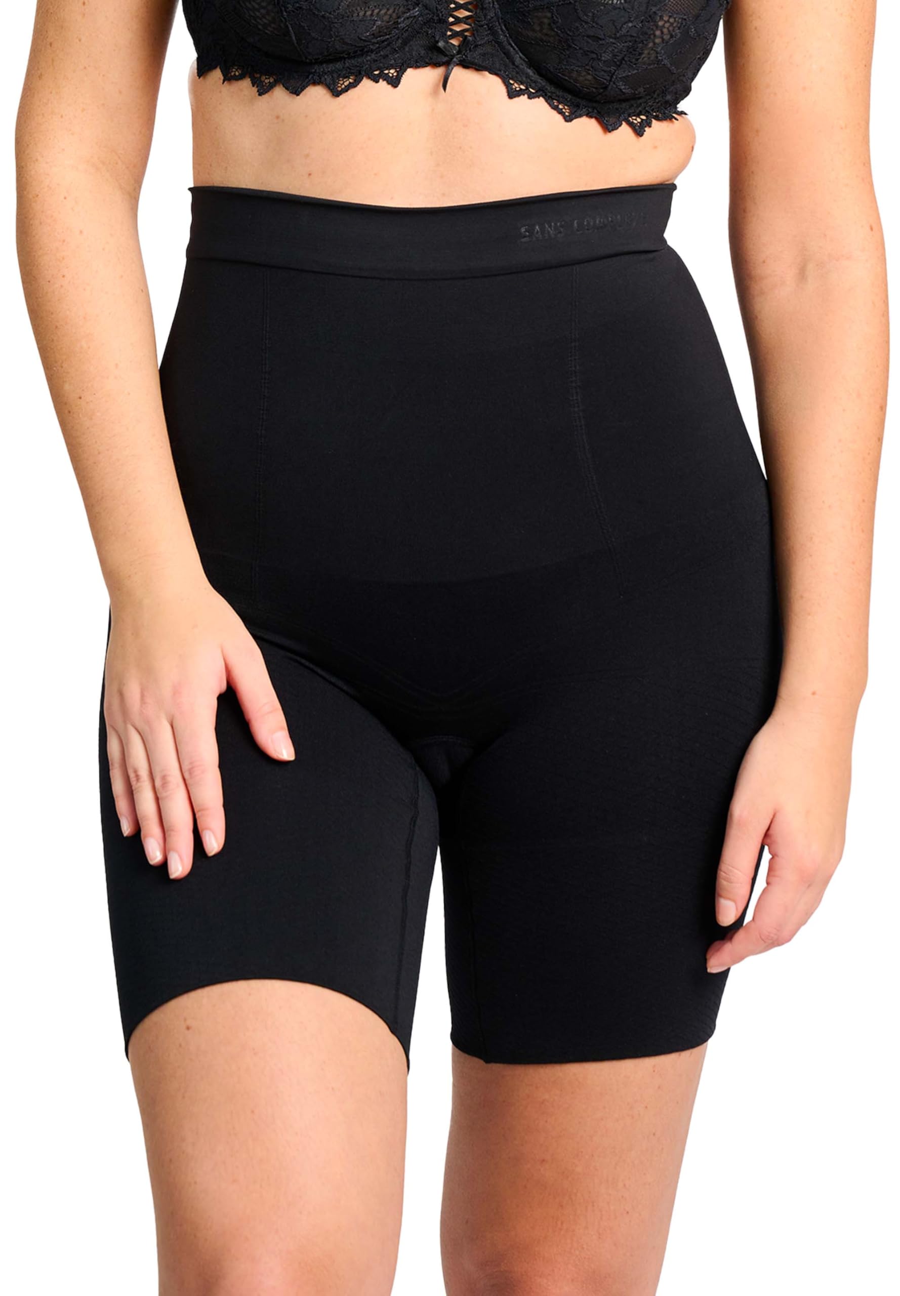 Sans Complexe Women's Black - Black Plain Or Unicolor Waist Clinchers - 46 (Manufacturer Size: 46)