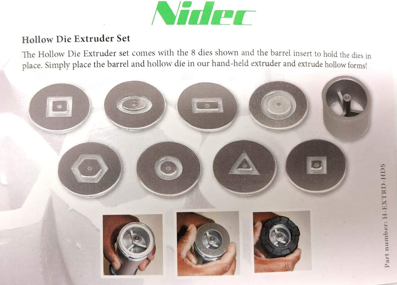 Shimpo Hollow Dies Set (for Hand-held Extruder)