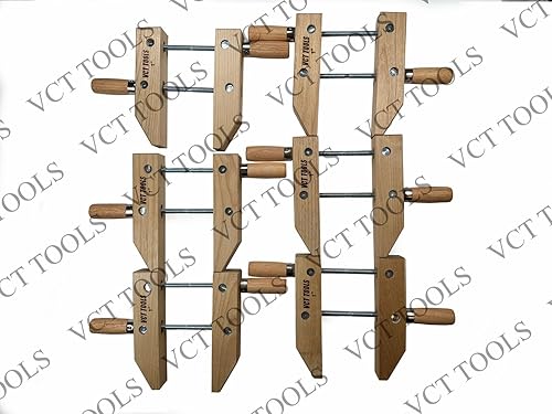 Miniatura 2 de VCT Abrazadera de tornillo de mano de madera de 7 pulgadas para carpintería, paquete de 6