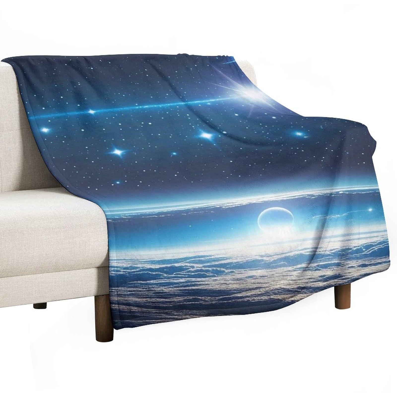 Couverture flanelle astronomique pour vos soirées canapé et lit