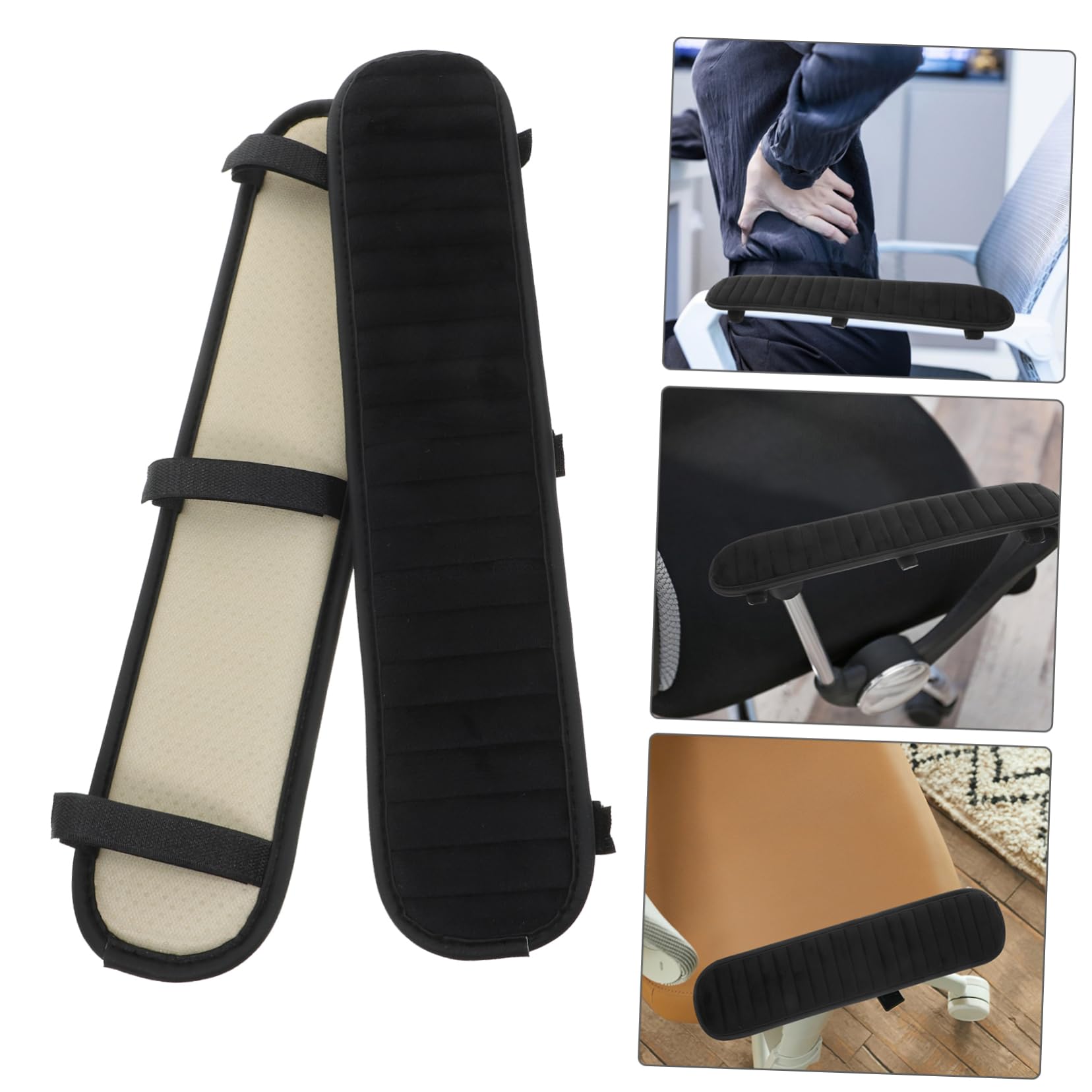 DOITOOL 1 Paar Sitzarmpolster Bodenschutz Ärmel Armschützer für Sofas Kopfstützenabdeckung schützend Armlehnenbezüge für Stühle Sesselabdeckungen Arme Armruhe Plüsch Black