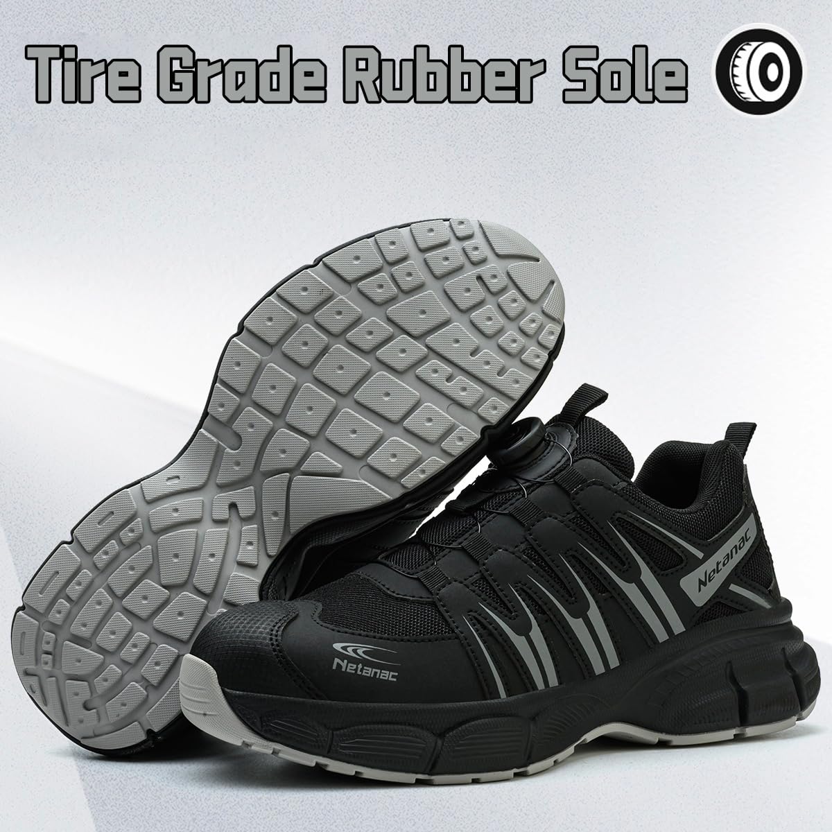 Arbeitsschuhe Herren Leicht Sicherheitsschuhe, Stahlkappenschuhe Damen, Atmungsaktive Bequeme &Breite Passform, Gummisohle