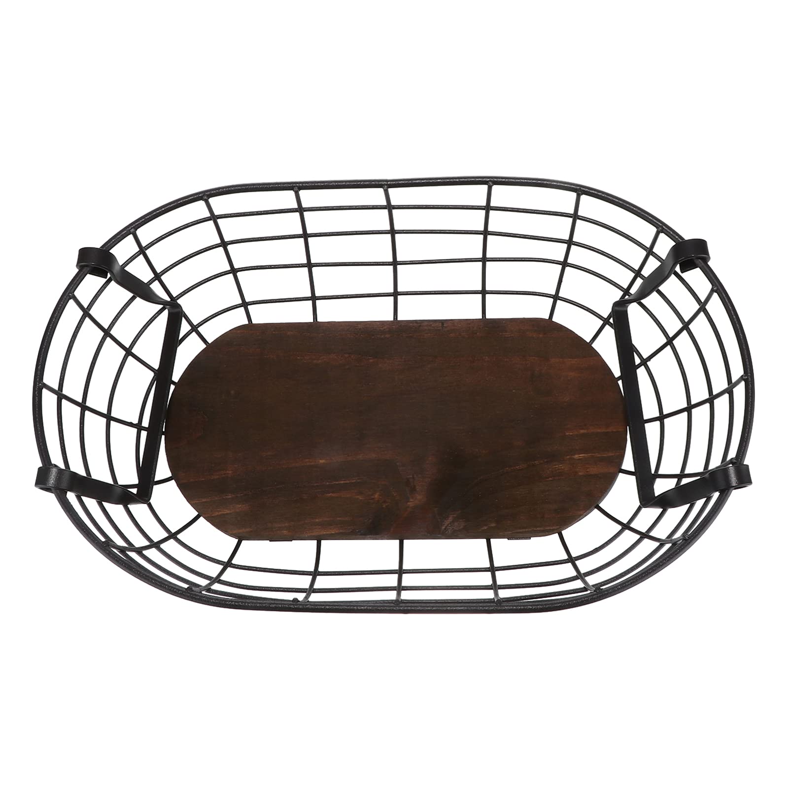DOITOOL 1Pc Storage Basket Wire tpys stprage Wire Laundry Basket Oval Organizer Basket Desktop Books Holder Utility Storage Organizer Fruit Basket Daily use Wrought Iron Coffee Table